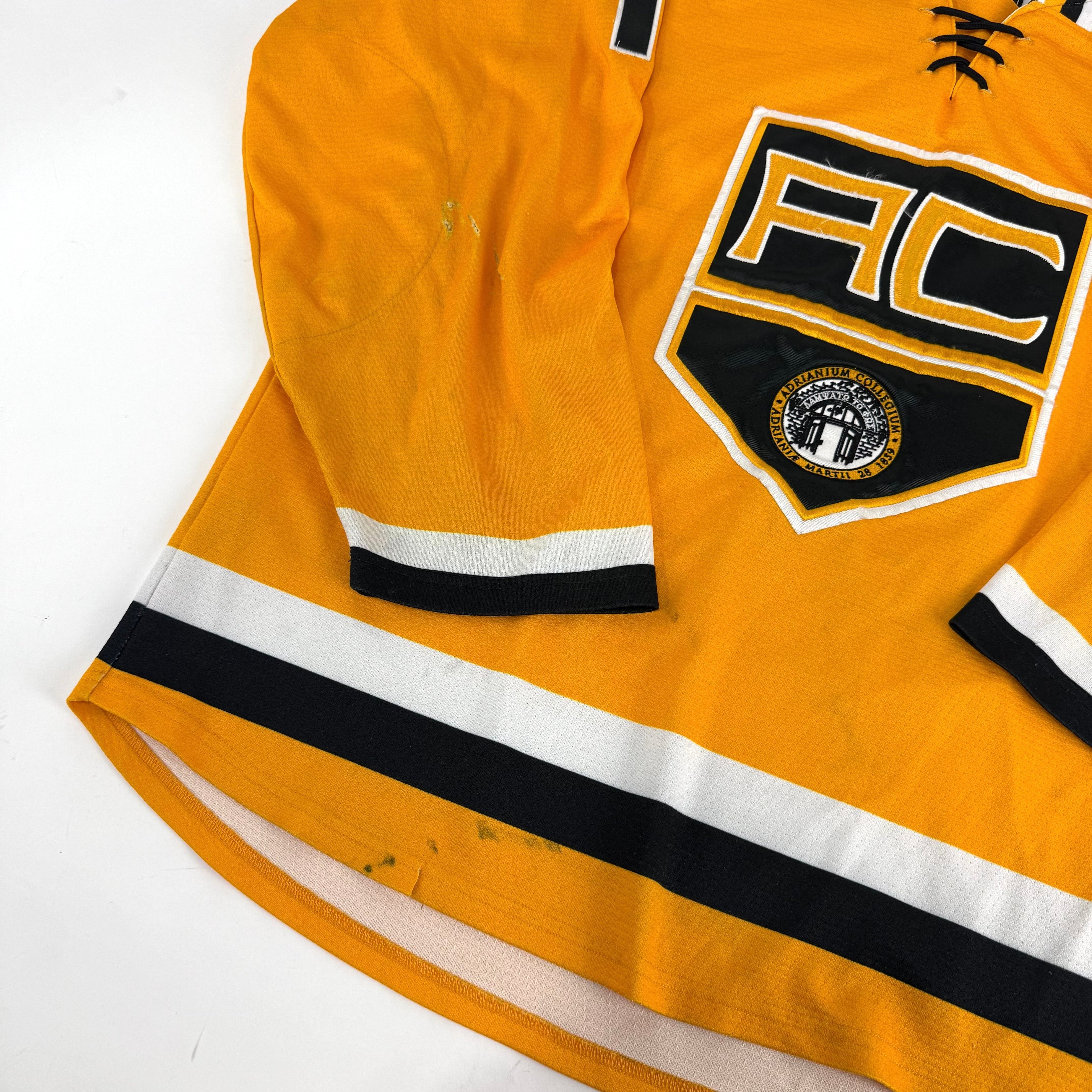 Yellow JOG Adrian College Game Jersey | Size 52 | Armstrong #16 - Top Flight Hockey