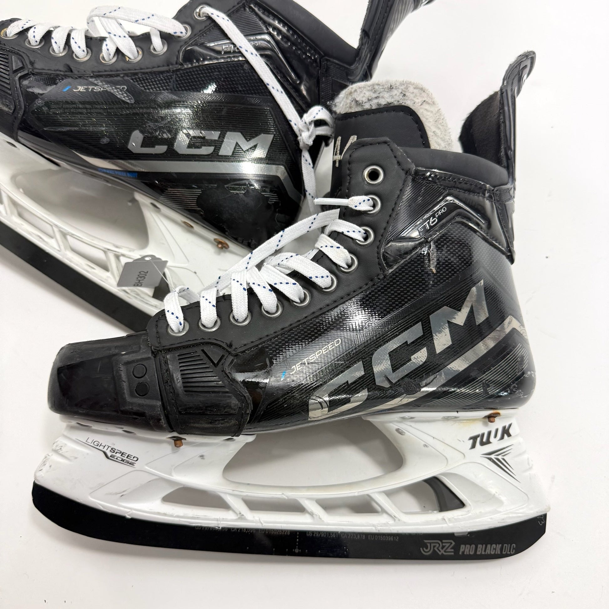 Used Black CCM Jetspeed FT6 Pro Skates | 8.5 D | Chicago Blackhawks Lukas Reichel | BH302 - Top Flight Hockey