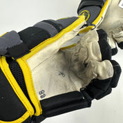 Used Black and Gold Warrior Covert QRE Pro Gloves | 14" | K349 - Top Flight Hockey