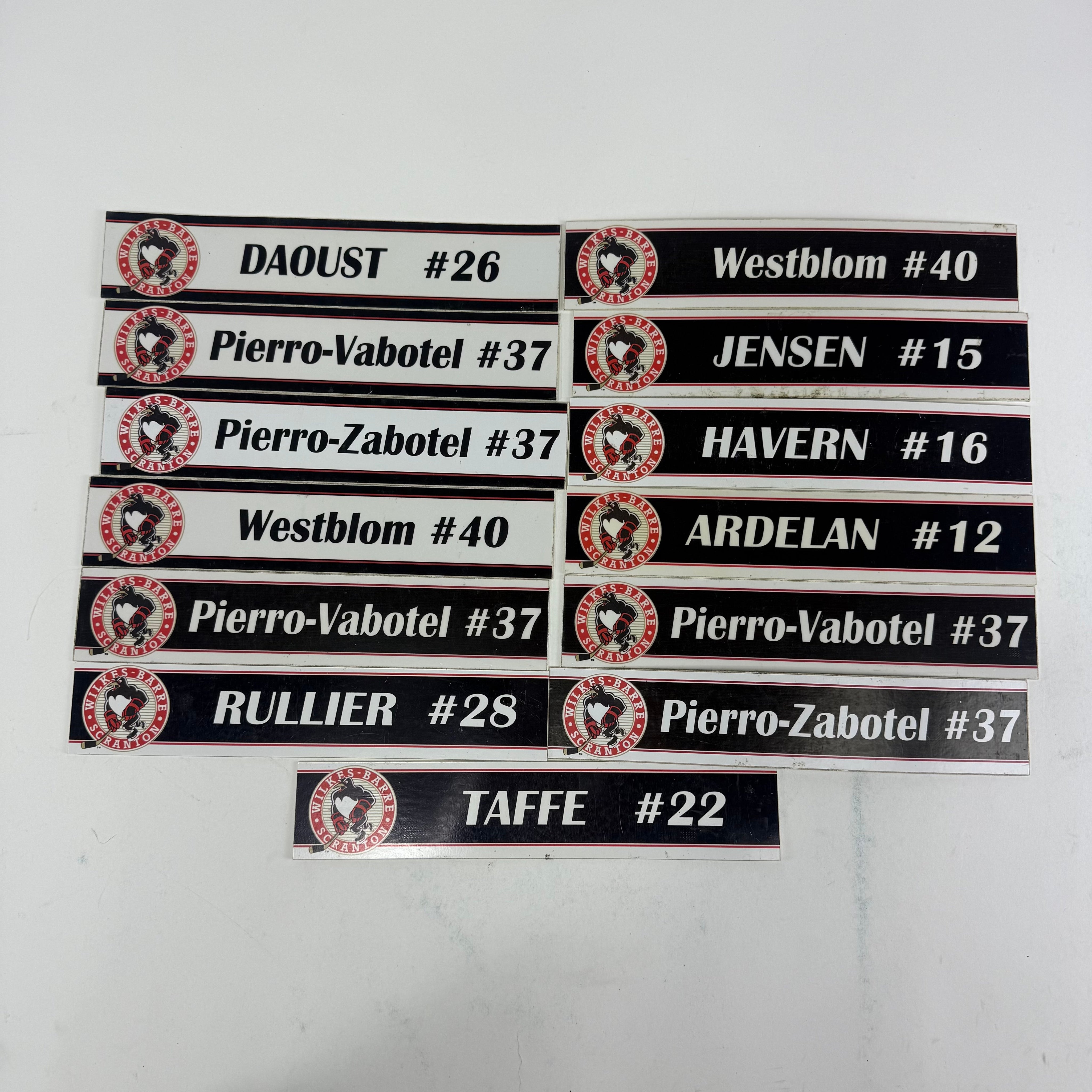 Wilkes Barre Scranton Locker Room Nameplates (Group#8) - Top Flight Hockey