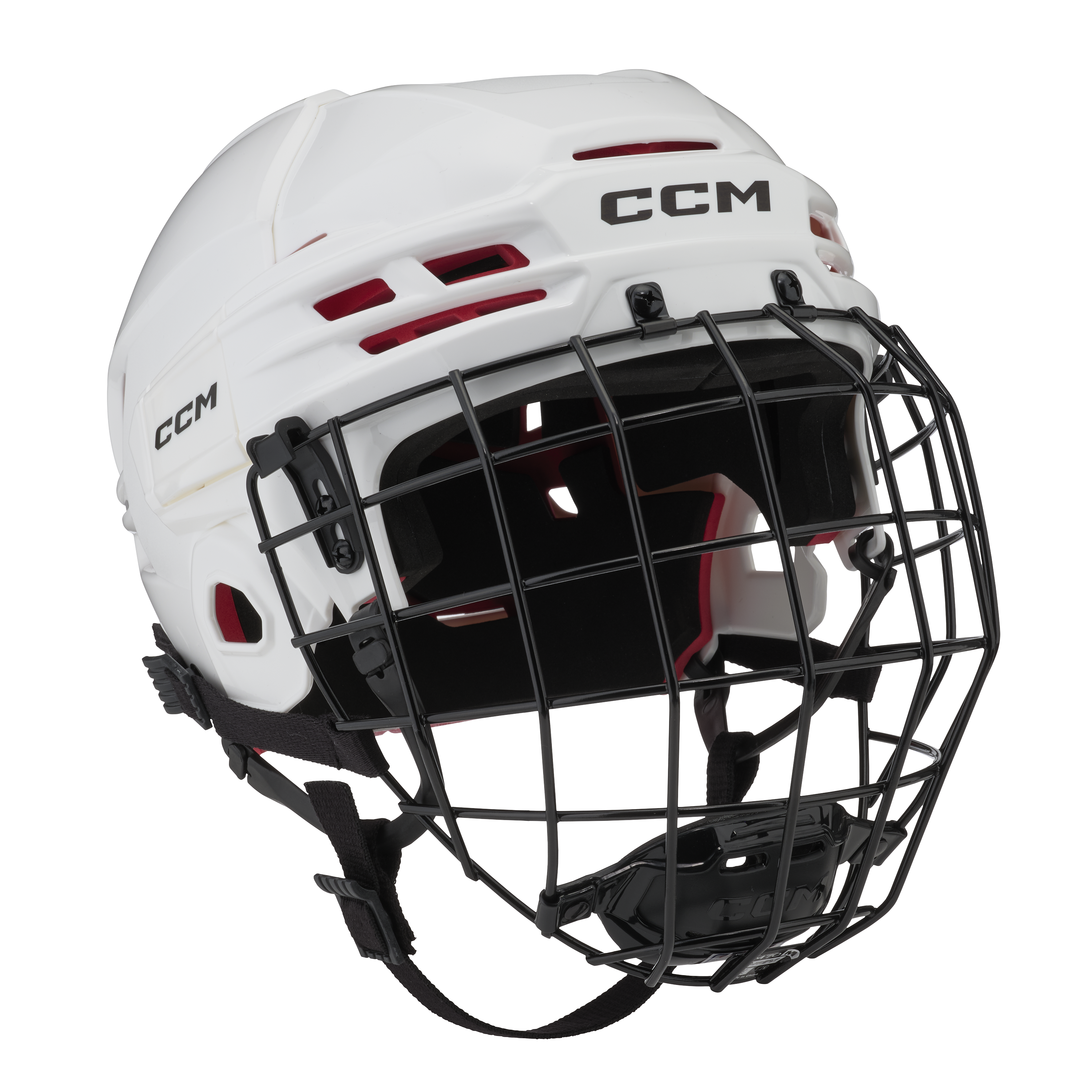 New CCM White Tacks 70 Helmet Combo | Senior L | #191520440244 - Top Flight Hockey