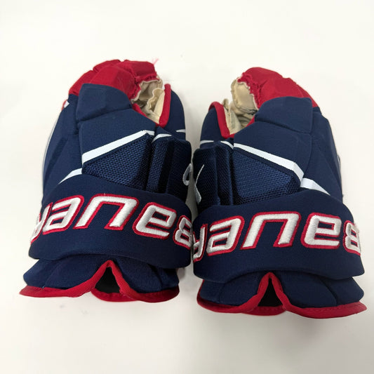 Used Blue Red White Bauer Hyperlite Gloves | 14" | AB775