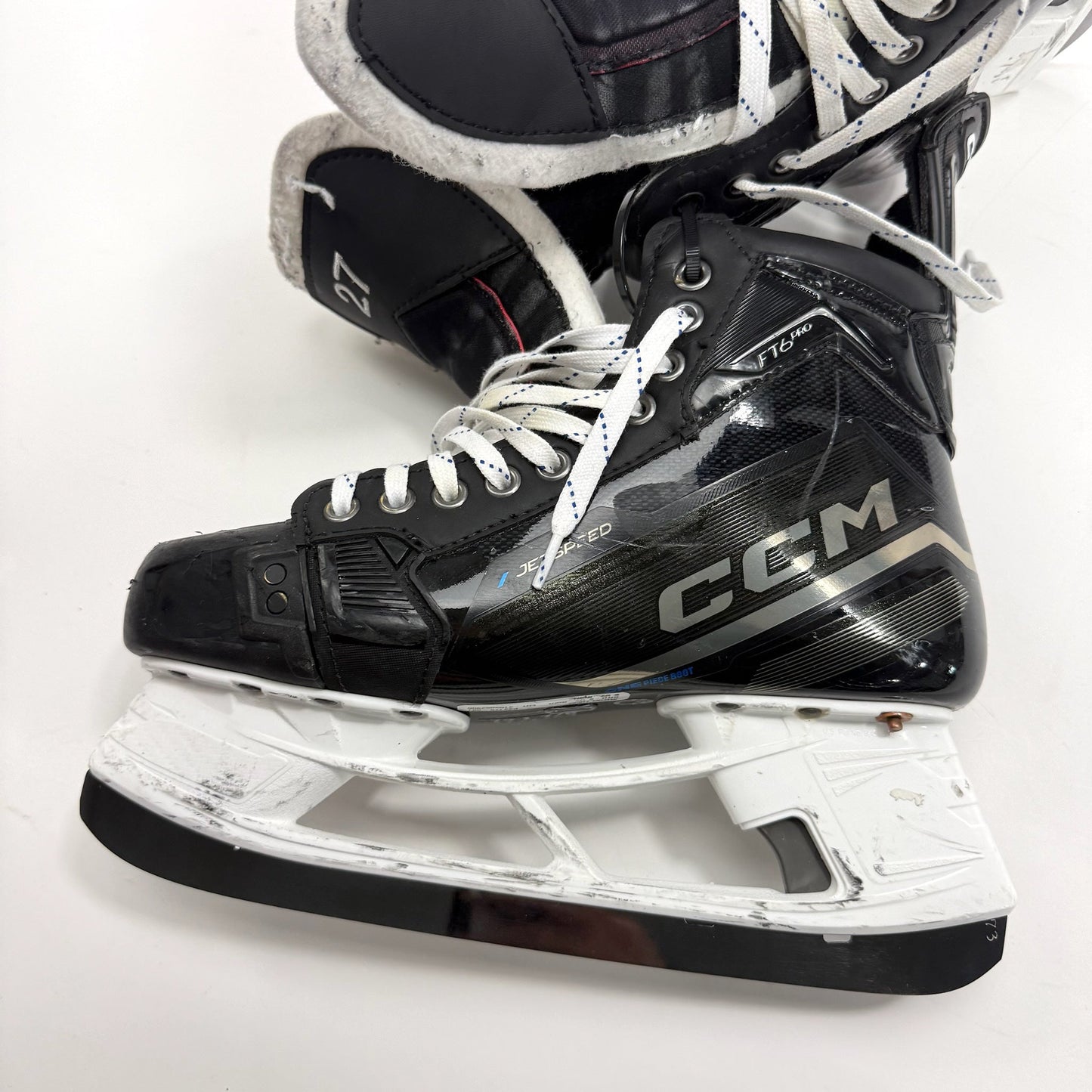 Used Black CCM Jetspeed FT6 Pro Skates | 8.5 D | Chicago Blackhawks Lukas Reichel | BH304 - Top Flight Hockey