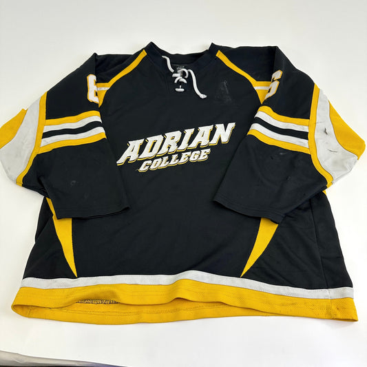 Used Adrian College Black Harrow Mens Game Jersey | Size XL | #6 - Top Flight Hockey