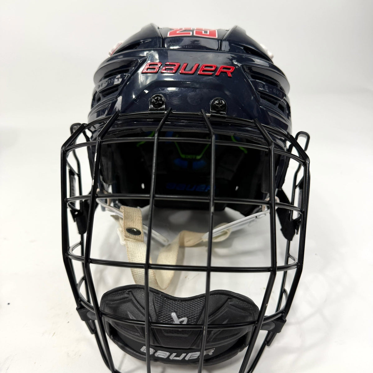 Used Navy Bauer Re-Akt 155 Helmet with Cage | Senior Small | AB669