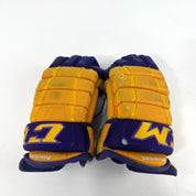 Used Yellow and Purple CCM 4 Roll Pro Gloves | 14" | E454 - Top Flight Hockey