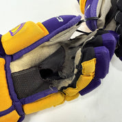 Used Yellow and Purple CCM 4 Roll Pro Gloves | 14" | E559 - Top Flight Hockey