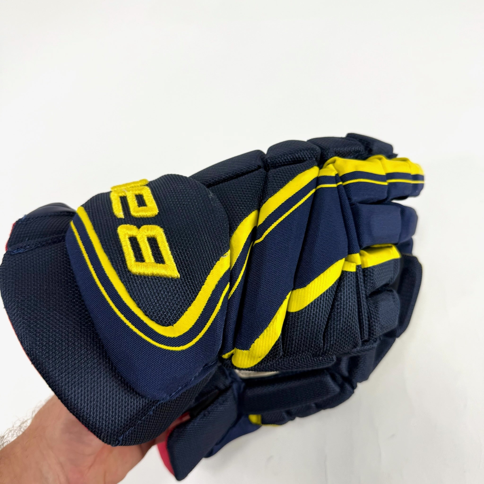 New Navy and Yellow Bauer Vapor 1x Pro Lite Gloves | 15" | B584 - Top Flight Hockey