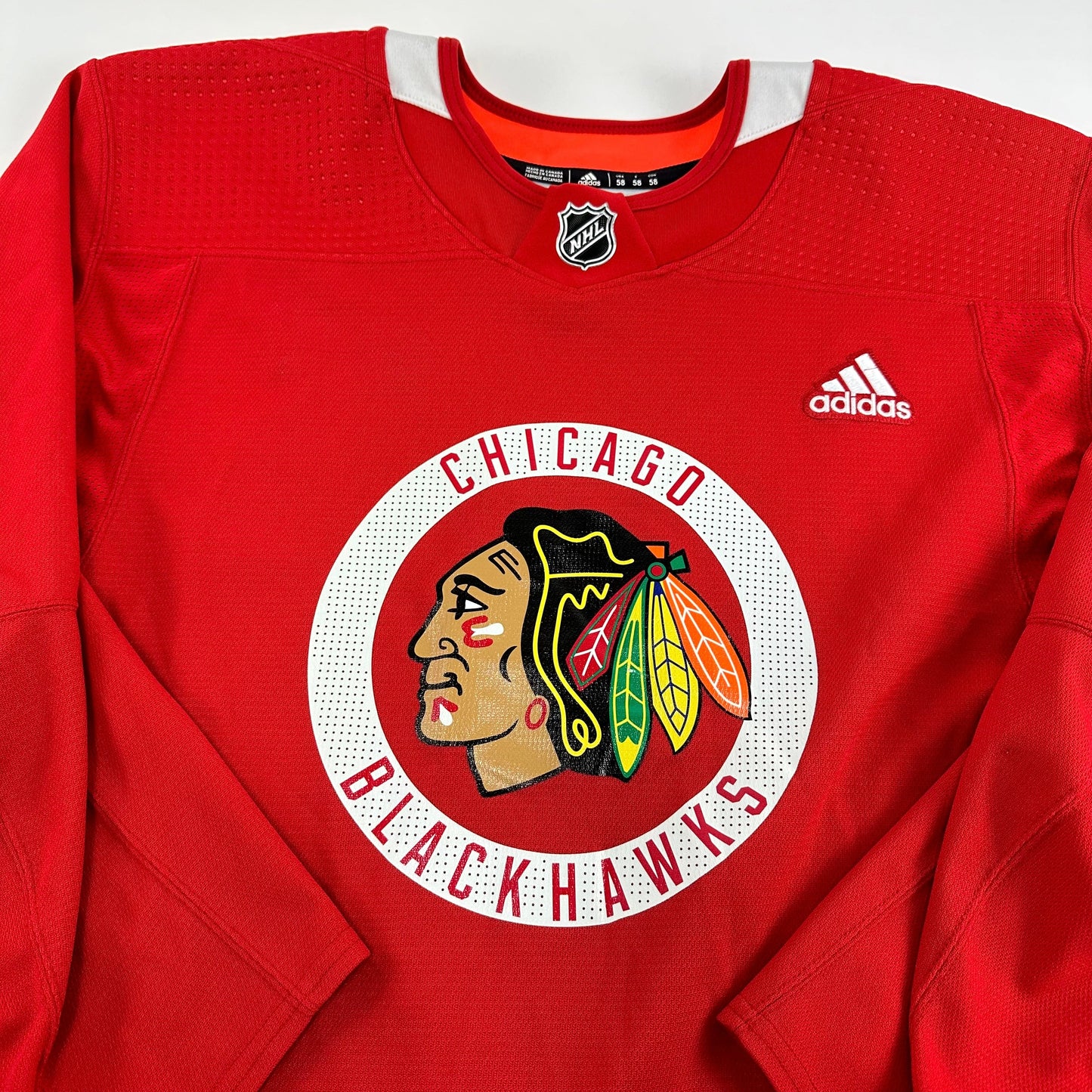 FELCMAN #75 - Red Chicago Blackhawks Practice Jersey - Adidas MIC Size 58