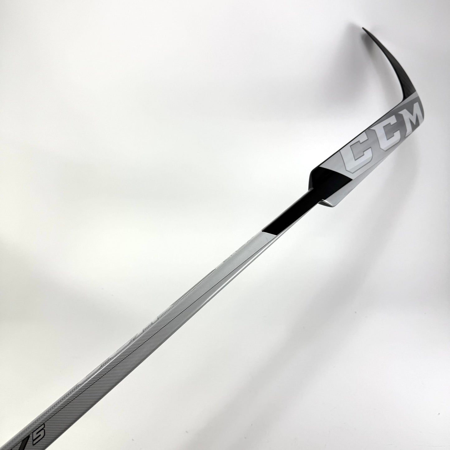 Brand New FULL RIGHT Black, White and Grey CCM Eflex 5 Goalie Stick - P4 Curve | 25" Paddle