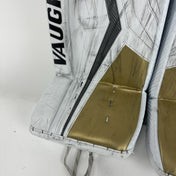 Used Vegas Knights White and Gold Vaughn V10 Goalie Leg Pads | Saville | 35+1"