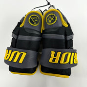 Used Black and Gold Warrior Covert QRE Pro Gloves | 14" | K349 - Top Flight Hockey