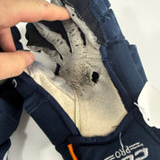Used Navy CCM Tacks Pro Gloves | 14" | D371