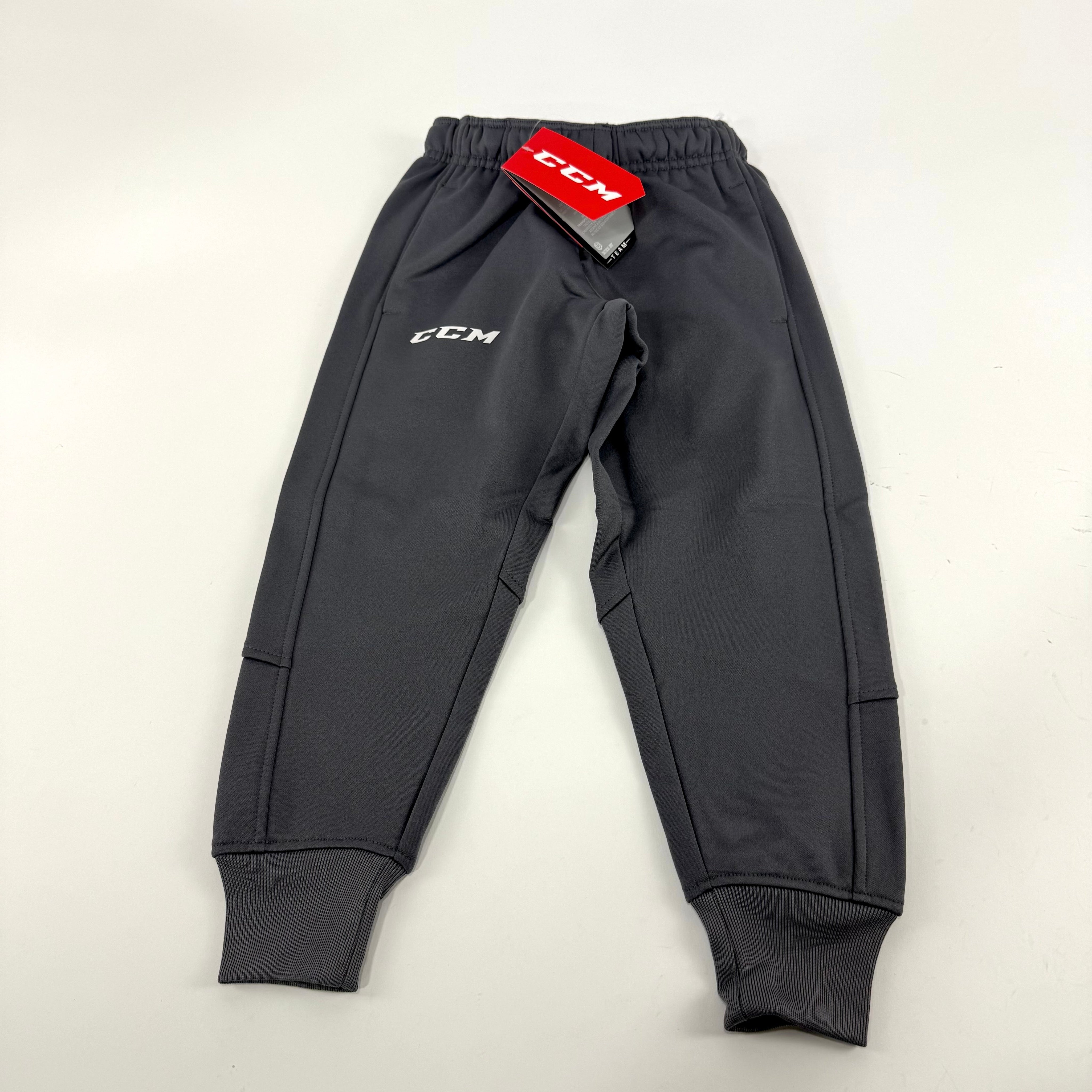 New Dark Grey CCM Youth Team Training Cuffed Pant | Youth XS | #888600283722 - Top Flight Hockey