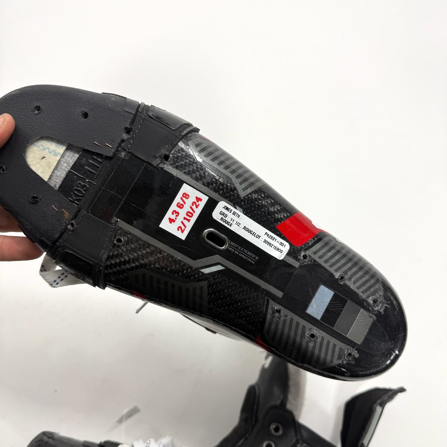 Used Red CCM Tacks ASV Pro Skate Boots | 11 1/2 D | Seth Jones Chicago Blackhawks | BH381