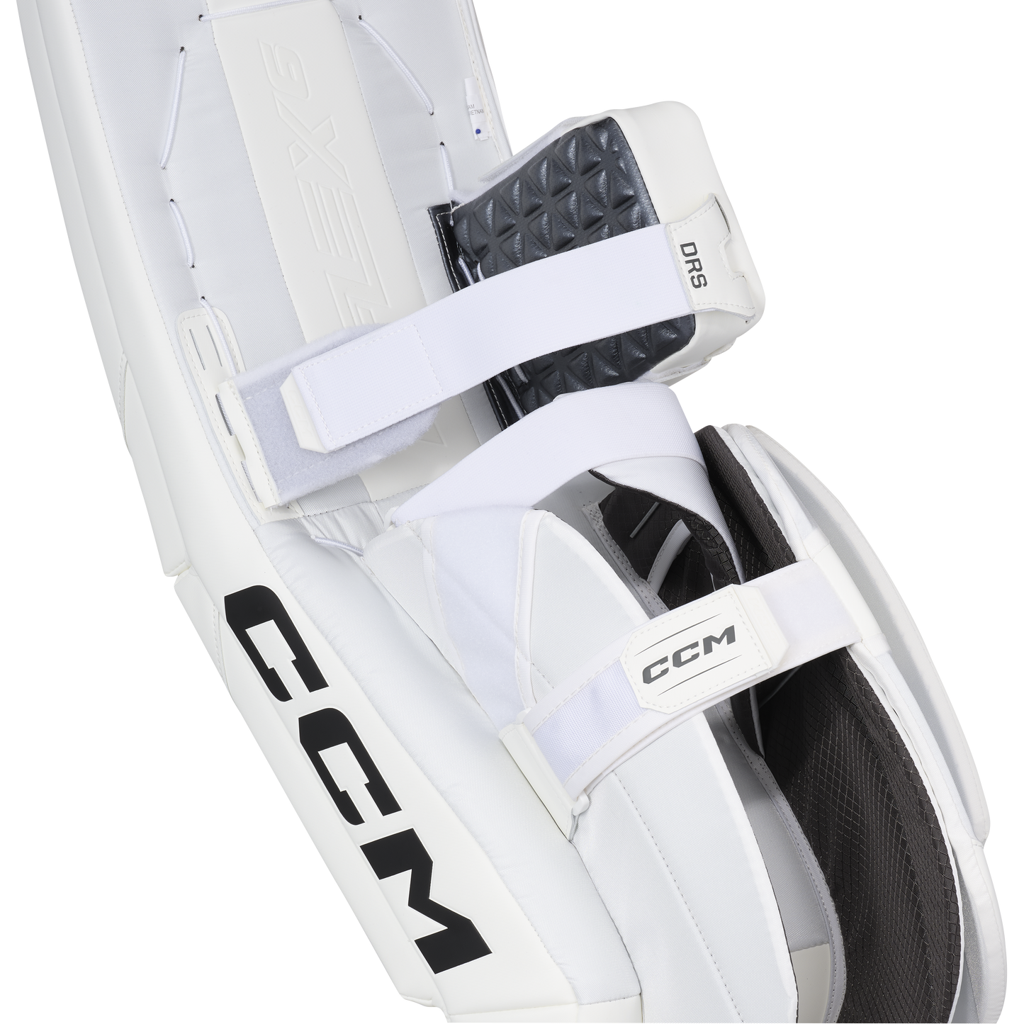 New CCM White E Flex 6.9 Goalie Leg Pads | 33+1" | #191520631468