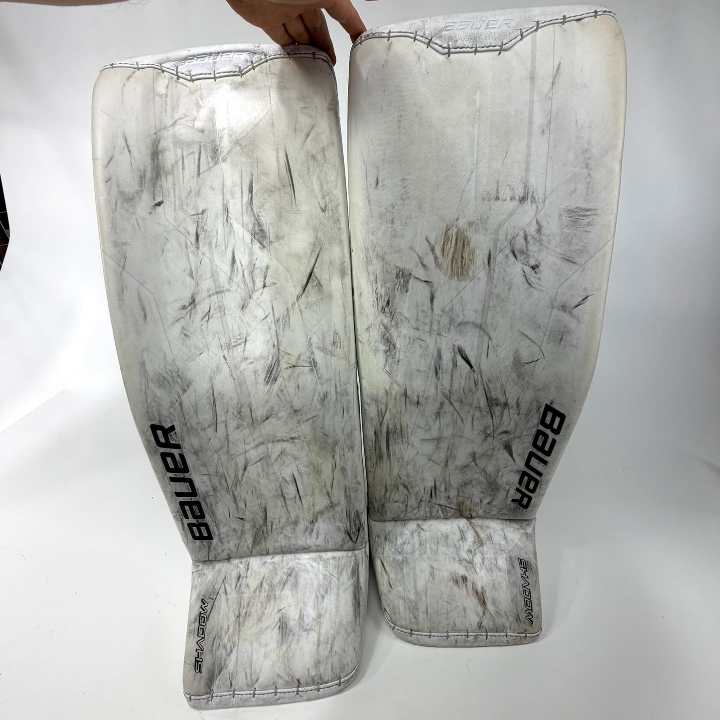 Used White Bauer Supreme Shadow Goalie Pads | Large 35+1"