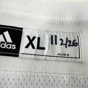 Used Anze Kopitar White Adidas LA Kings Socks | XL - Pair used 2/26 - Top Flight Hockey