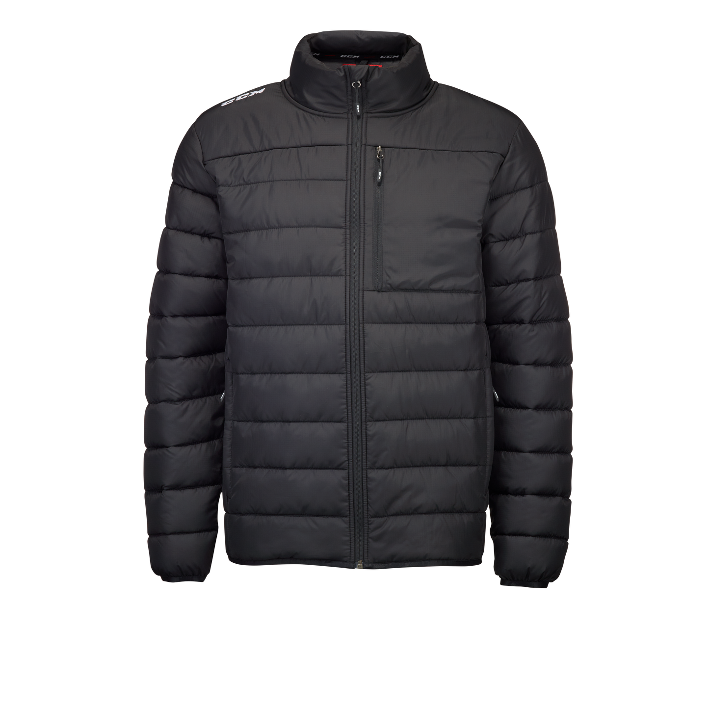 New CCM Black Team Quilted Winter Jacket | Youth L | #191520014674 - Top Flight Hockey
