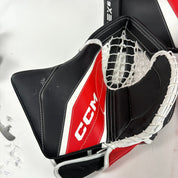 Brand New CCM Eflex 6 White, Red, and Black Full Goalie Set - 34" +1" Pads - 581 Degree Break Glove