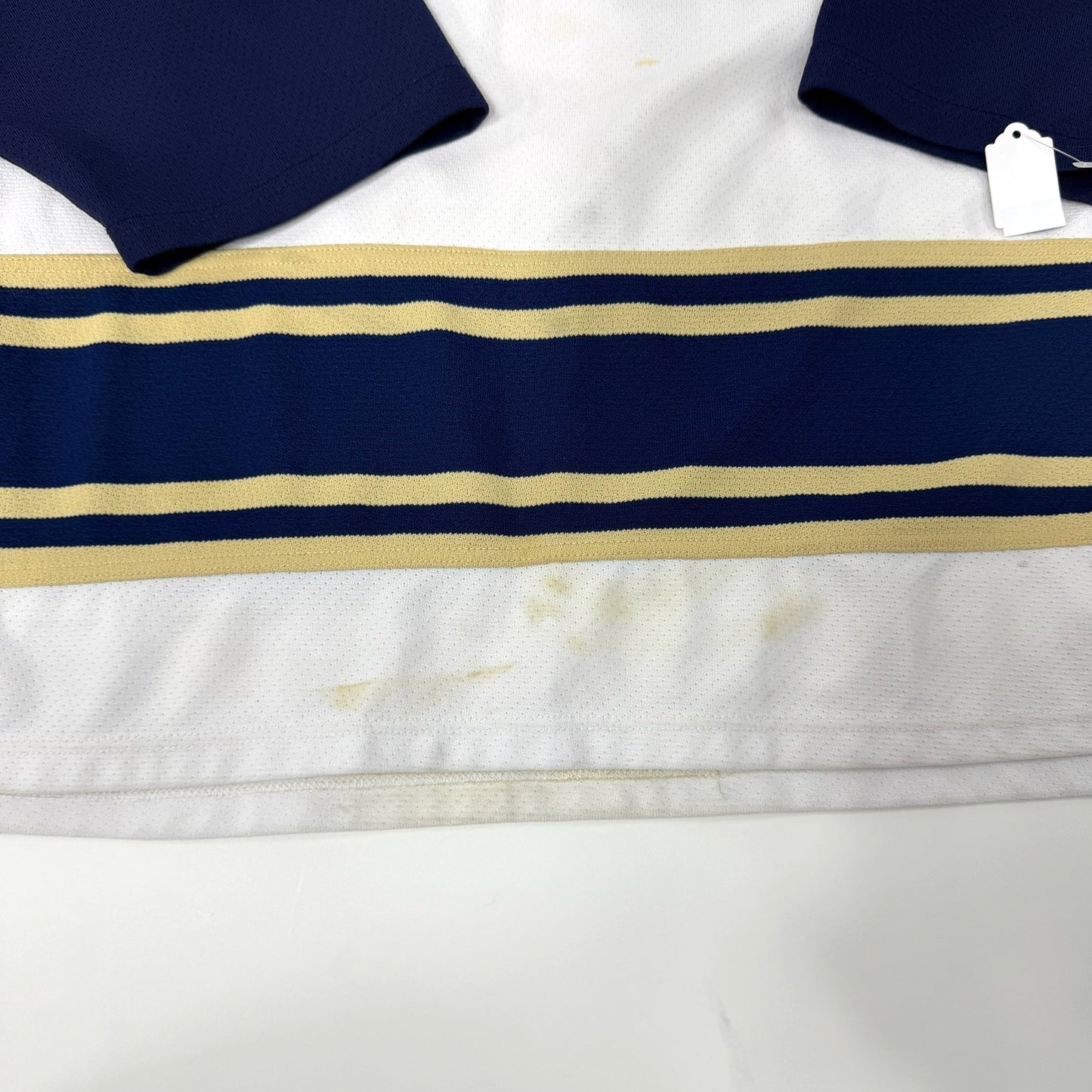 Used White/Navy/Gold Blank AK Hockey Jersey | Senior XL | AB741