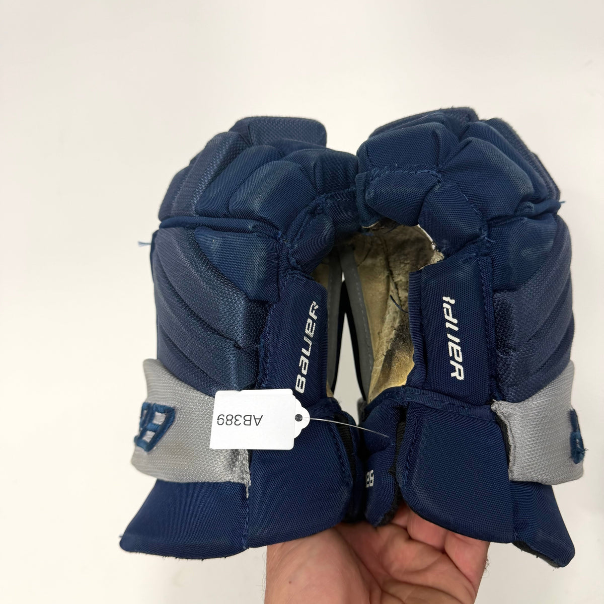Used Navy and Grey Bauer Vapor Pro Team Gloves | 13" | AB389