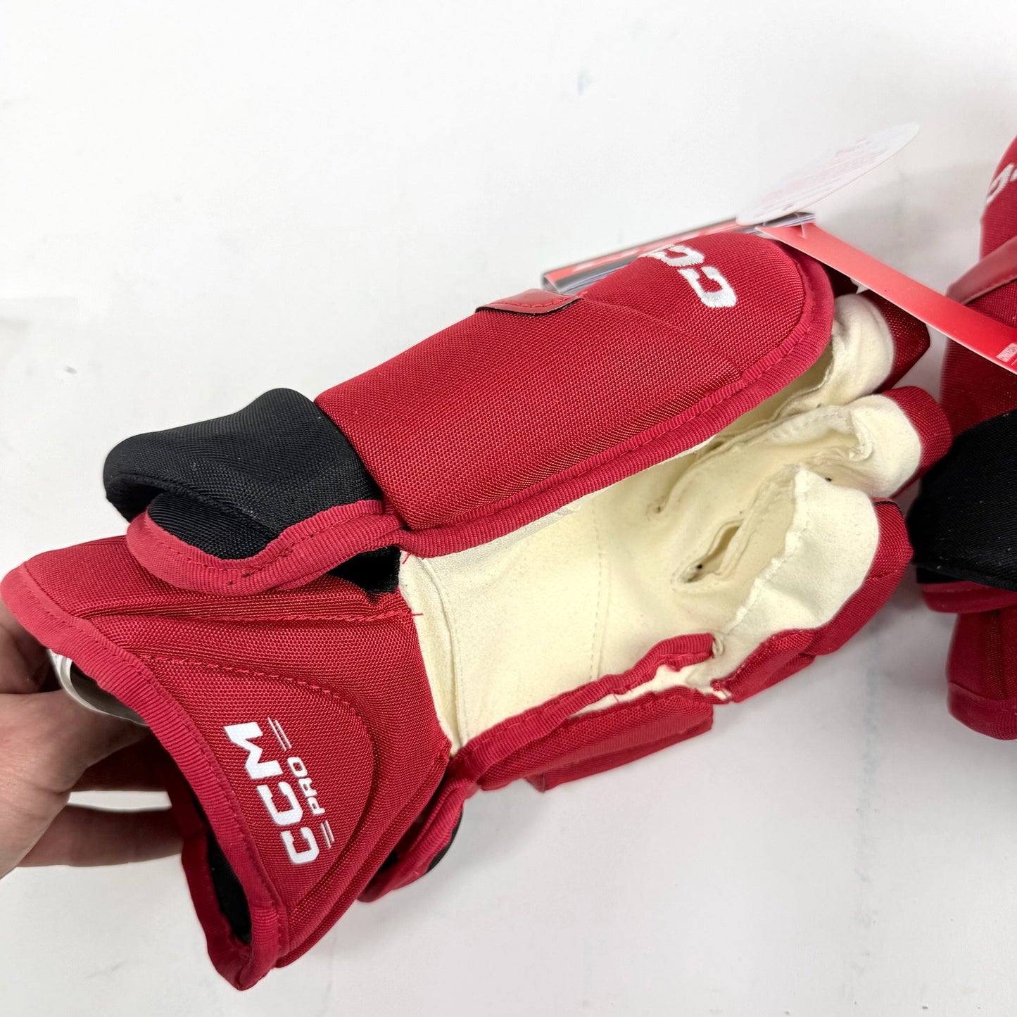 New Red and Black CCM HG12 Gloves | New Jersey Devils | 14" - #191035274310 - Top Flight Hockey