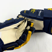 New Navy and Yellow Bauer Vapor 1x Pro Gloves | 15" | B574 - Top Flight Hockey