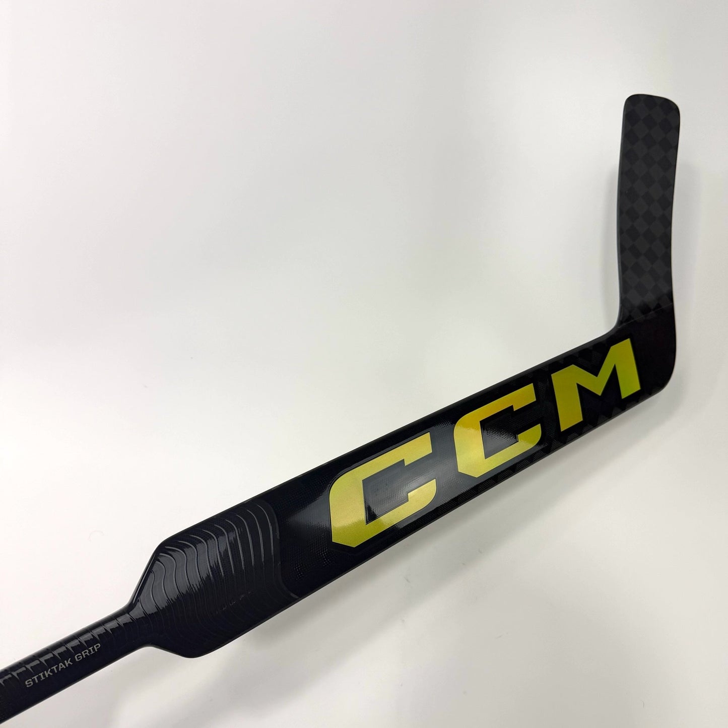 New Regular Black/Gold CCM Tacks XF Pro Goalie Stick | 25" Paddle P31 Curve Grip | AB974