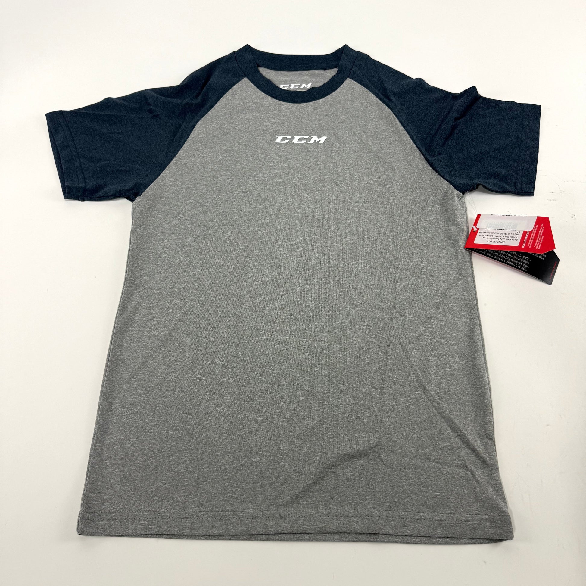 New CCM Youth Basecamp Two Tone Short Sleeve | Grey/Navy | Youth S #191520511098 - Top Flight Hockey
