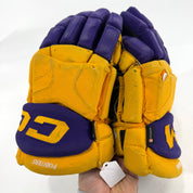 Used Yellow and Purple CCM Jetspeed Gloves | 14" | E555 - Top Flight Hockey