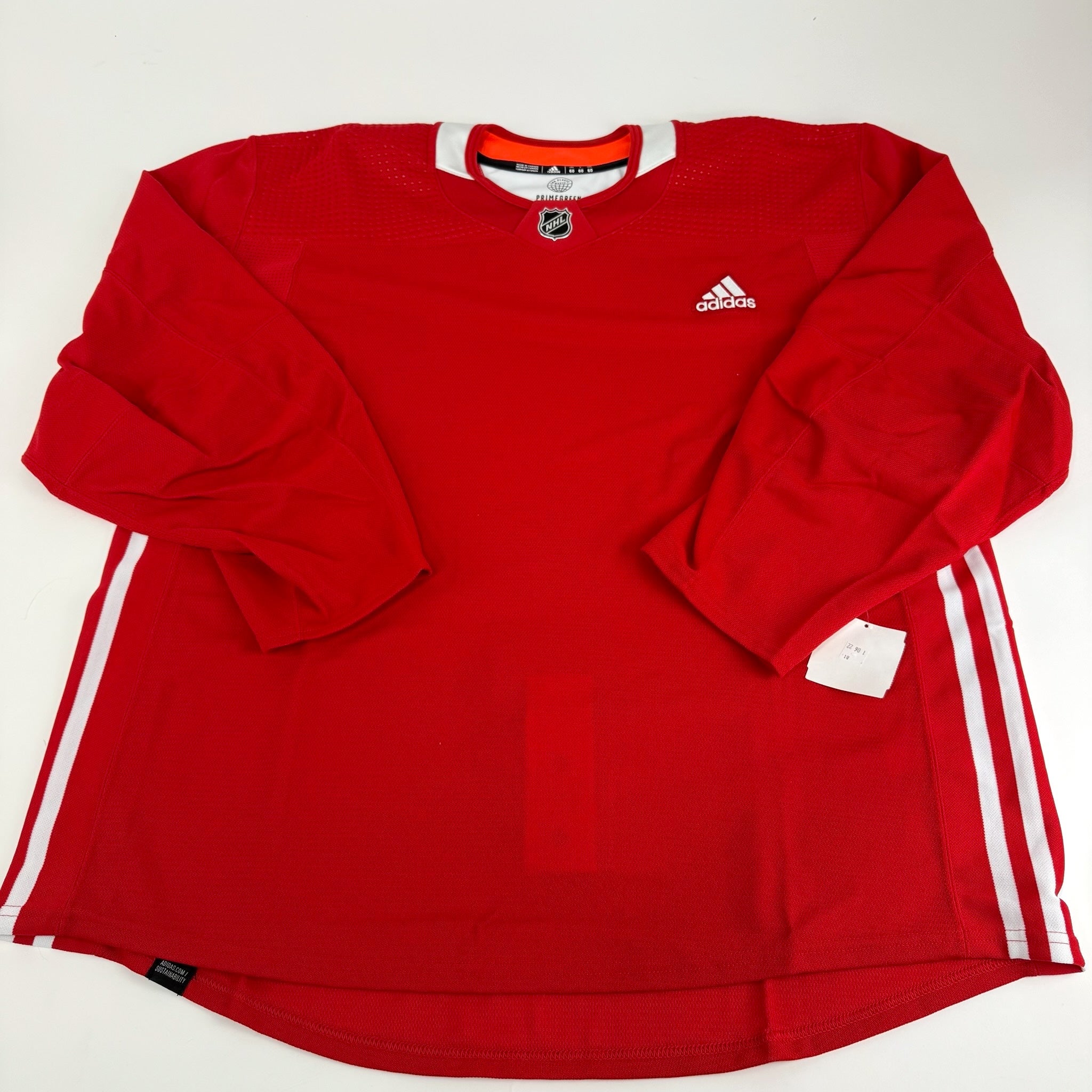 Brand New MIC Red Adidas PRIMEGREEN Practice Jersey - Size 60 - Top Flight Hockey