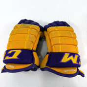 Used Yellow and Purple CCM 4 Roll Pro Gloves | 14" | E461 - Top Flight Hockey
