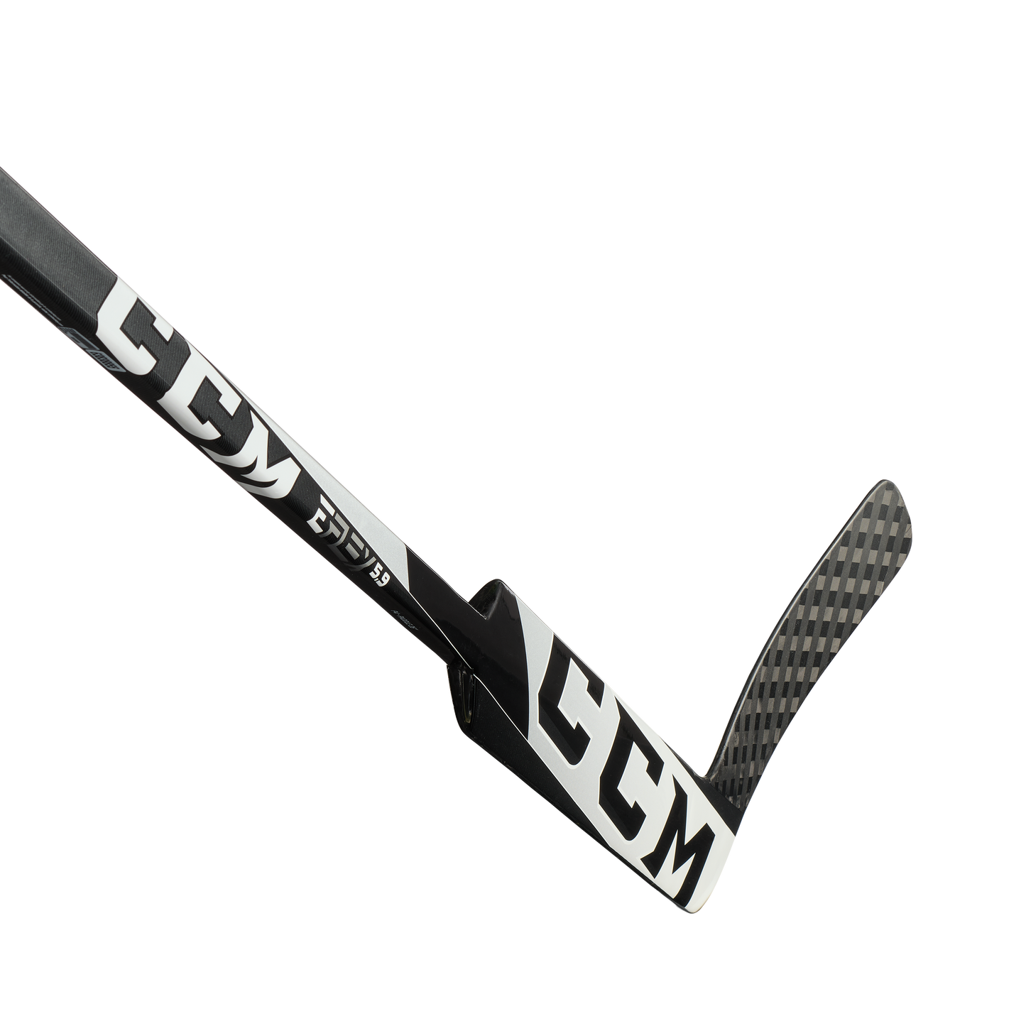 New Full Right CCM Black/White E Flex 5.9 Goalie Stick | P4 Curve 25" | #191520207274 - Top Flight Hockey