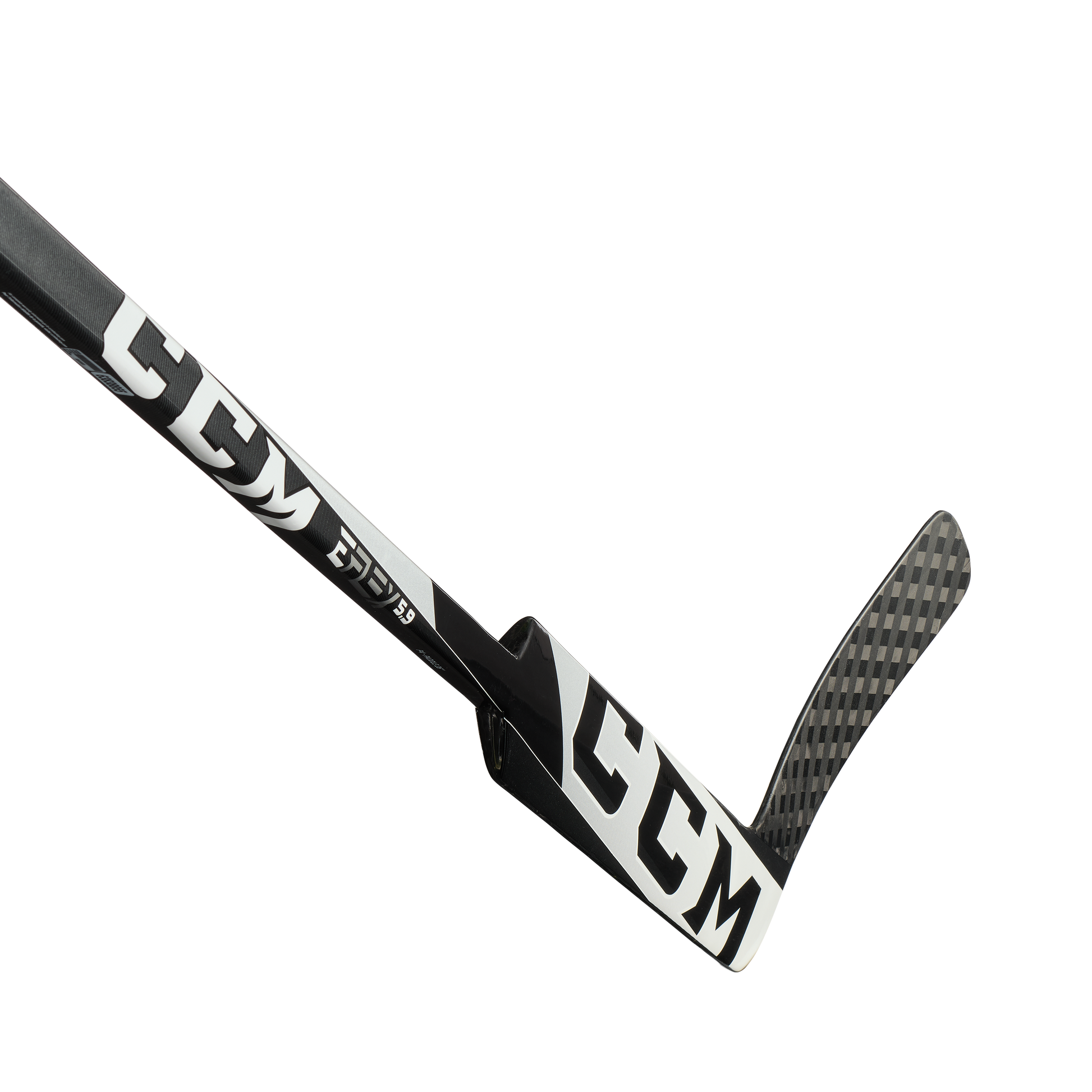 New Full Right CCM Black/White E Flex 5.9 Goalie Stick | P4 Curve 25" | #191520207274 - Top Flight Hockey