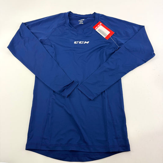 New Navy CCM Baselayer Compression Long Sleeve Shirt | Senior M #191520510442 - Top Flight Hockey