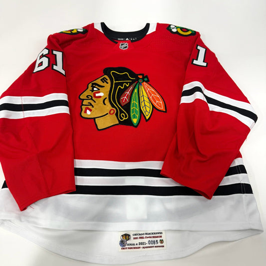 Riley Stillman #61 Home Chicago Blackhawks Team Issued Jersey 2020-2021, Set 2 | 85-7374