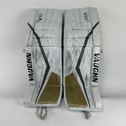 Used Vegas Knights White and Gold Vaughn V10 Goalie Leg Pads | Saville | 35+1"