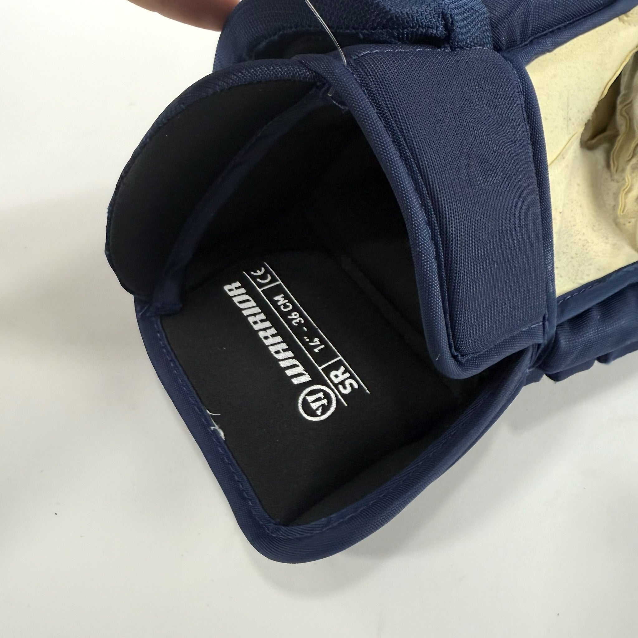 Used Navy STL Blues Warrior Alpha DX Pro Gloves | 14" | Suter | D95 - Top Flight Hockey