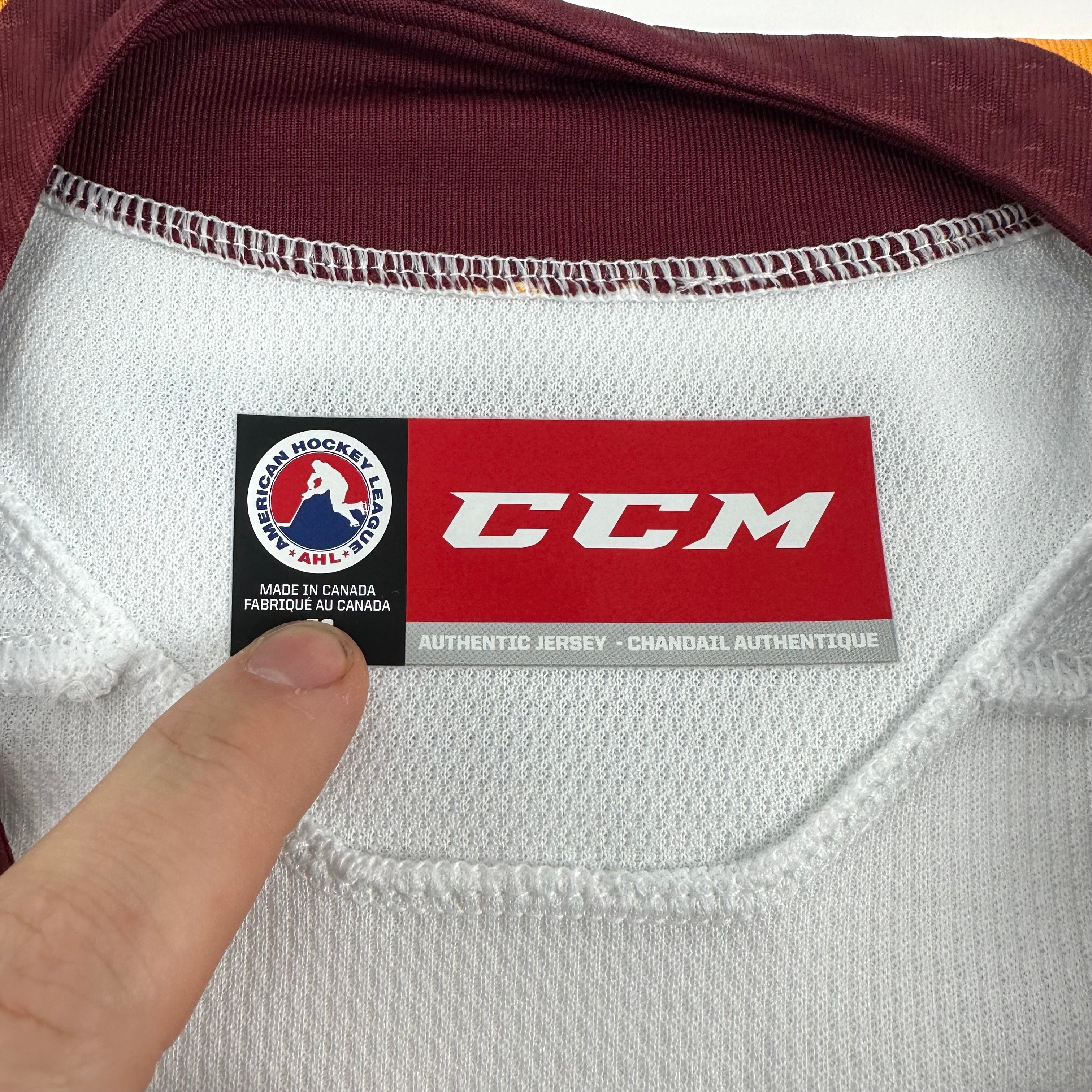 Brand New Home Authentic Chicago Wolves AHL Quicklite Game Jersey - MIC Made in Canada Size 52 - Top Flight Hockey