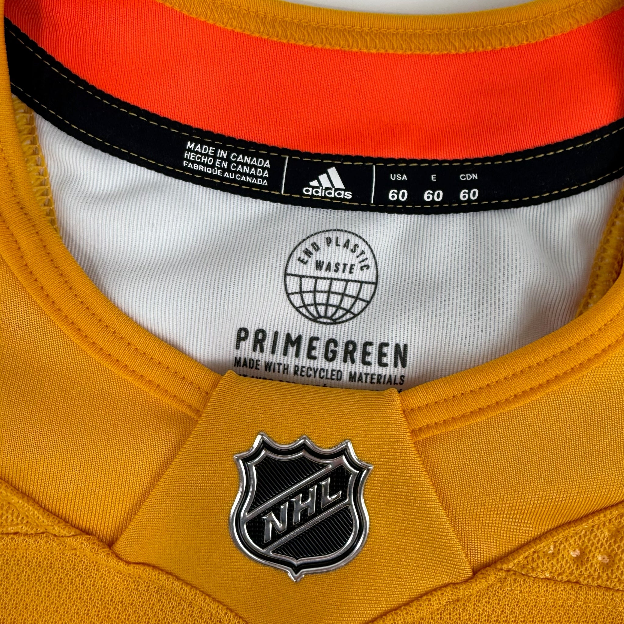 Brand New MIC PrimeGreen Yellow Adidas Practice Jersey - Size 60 - Top Flight Hockey