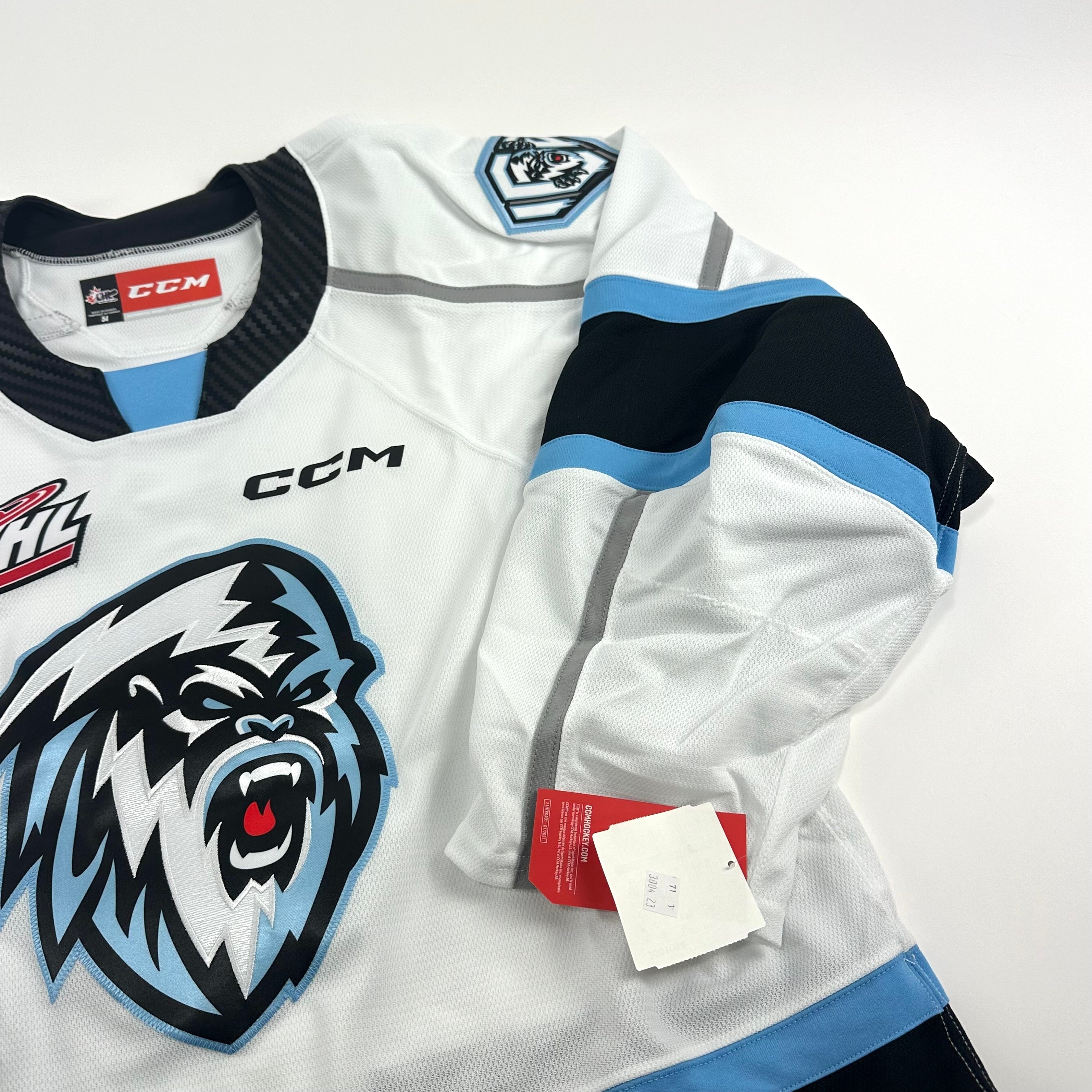 Brand New White Authentic Winnipeg Ice Quicklite Game Jersey - MIC Made in Canada Size 56 - Top Flight Hockey