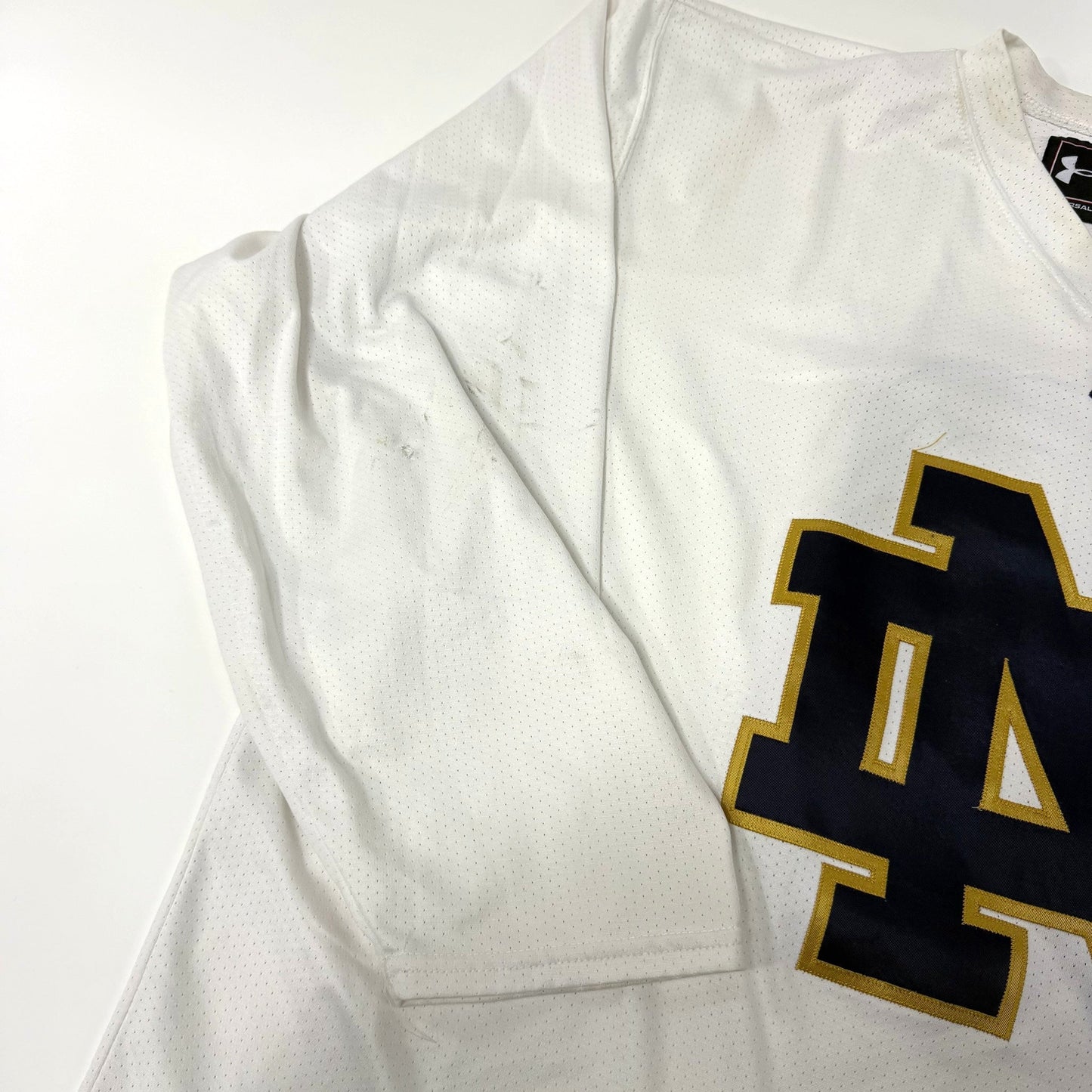 Used White Under Armour Notre Dame Practice Jersey | Senior Large | AB747