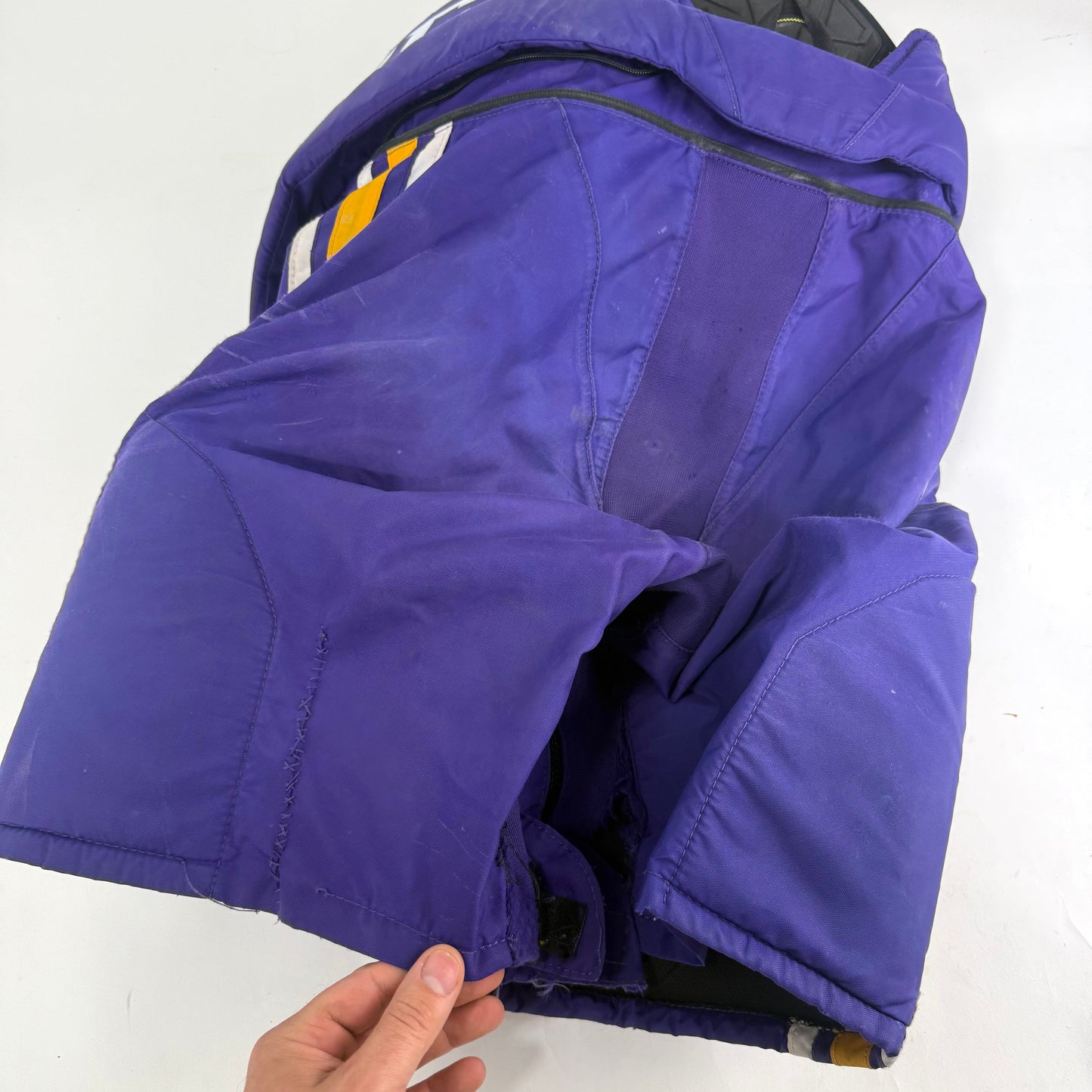 Used Purple/Yellow CCM Tacks 65C Pants | Medium | E541 - Top Flight Hockey
