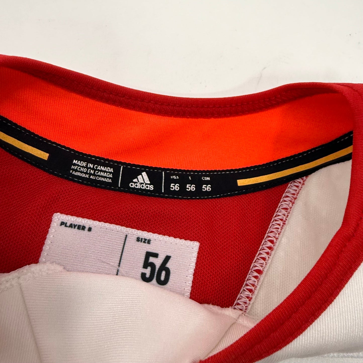 Used White Chicago Blackhawks Adidas MIC Practice Jersey | Size 56 | Shea #6