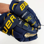 New Navy and Yellow Bauer Vapor 1x Pro Gloves | 15" | B574 - Top Flight Hockey