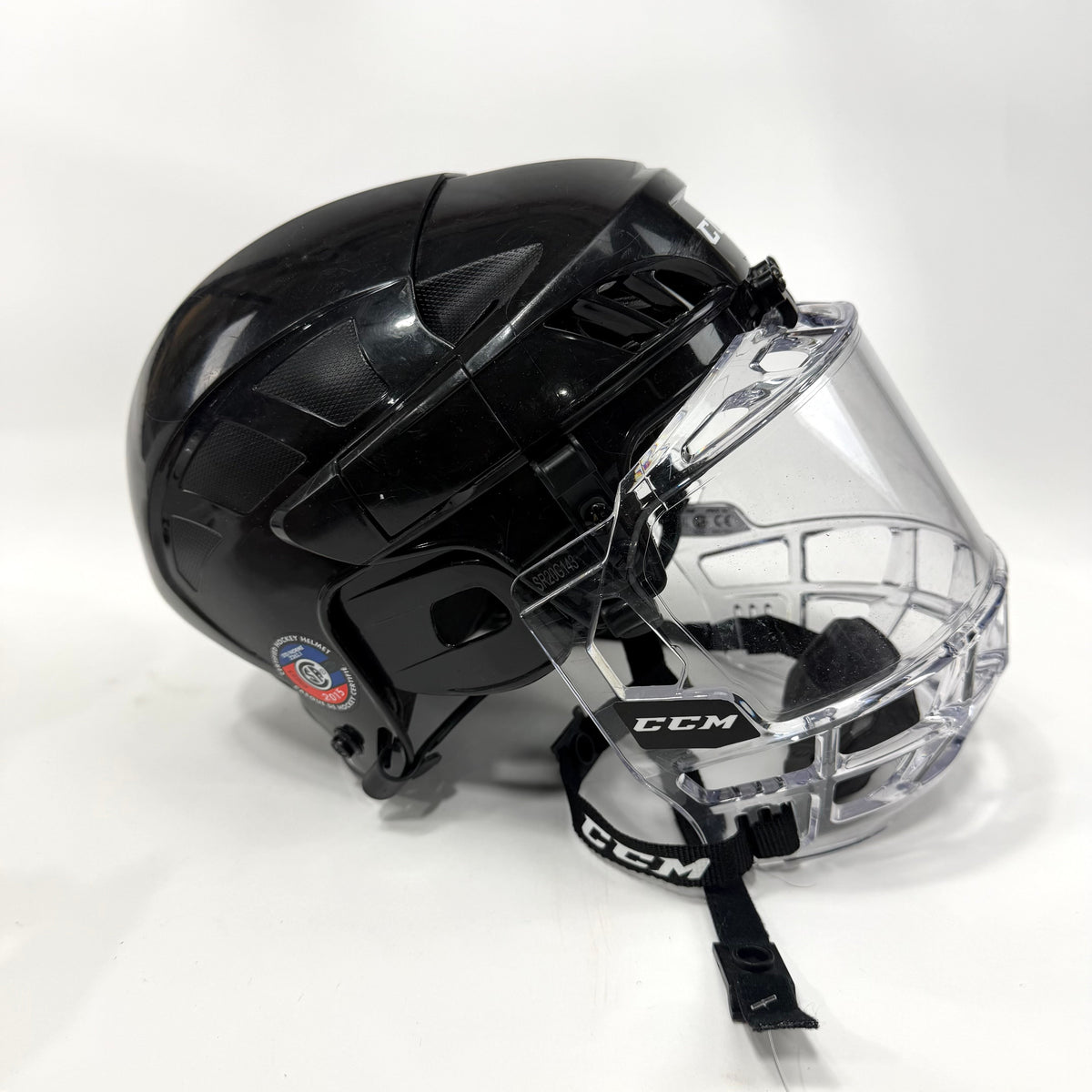 Used Black CCM FL40 Helmet with CCM Bubble | Senior Medium | AB223