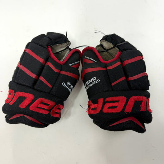 Used Black and Red Bauer Supreme ONE.6 Gloves | 10" | AB460