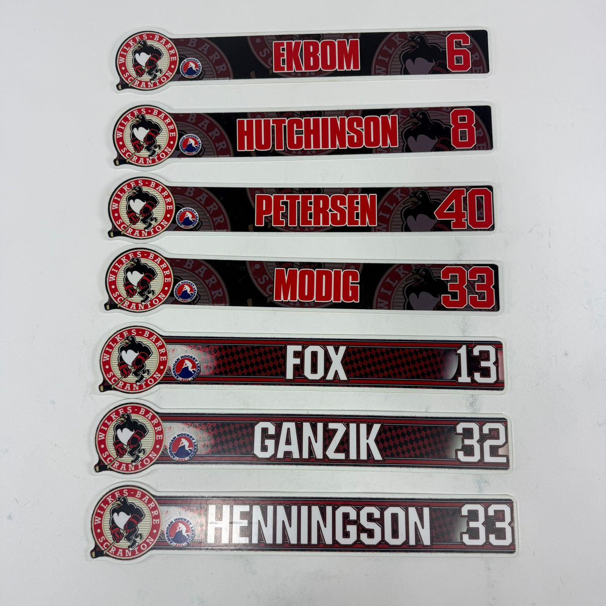 Wilkes-Barre Scranton Locker Room Nameplates (Group#10) - Top Flight Hockey