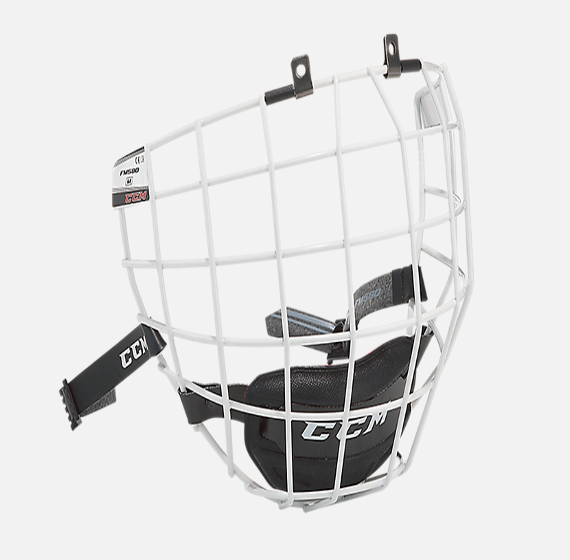 New CCM White FM580 Hockey Cage | Senior L | #884899901927 - Top Flight Hockey